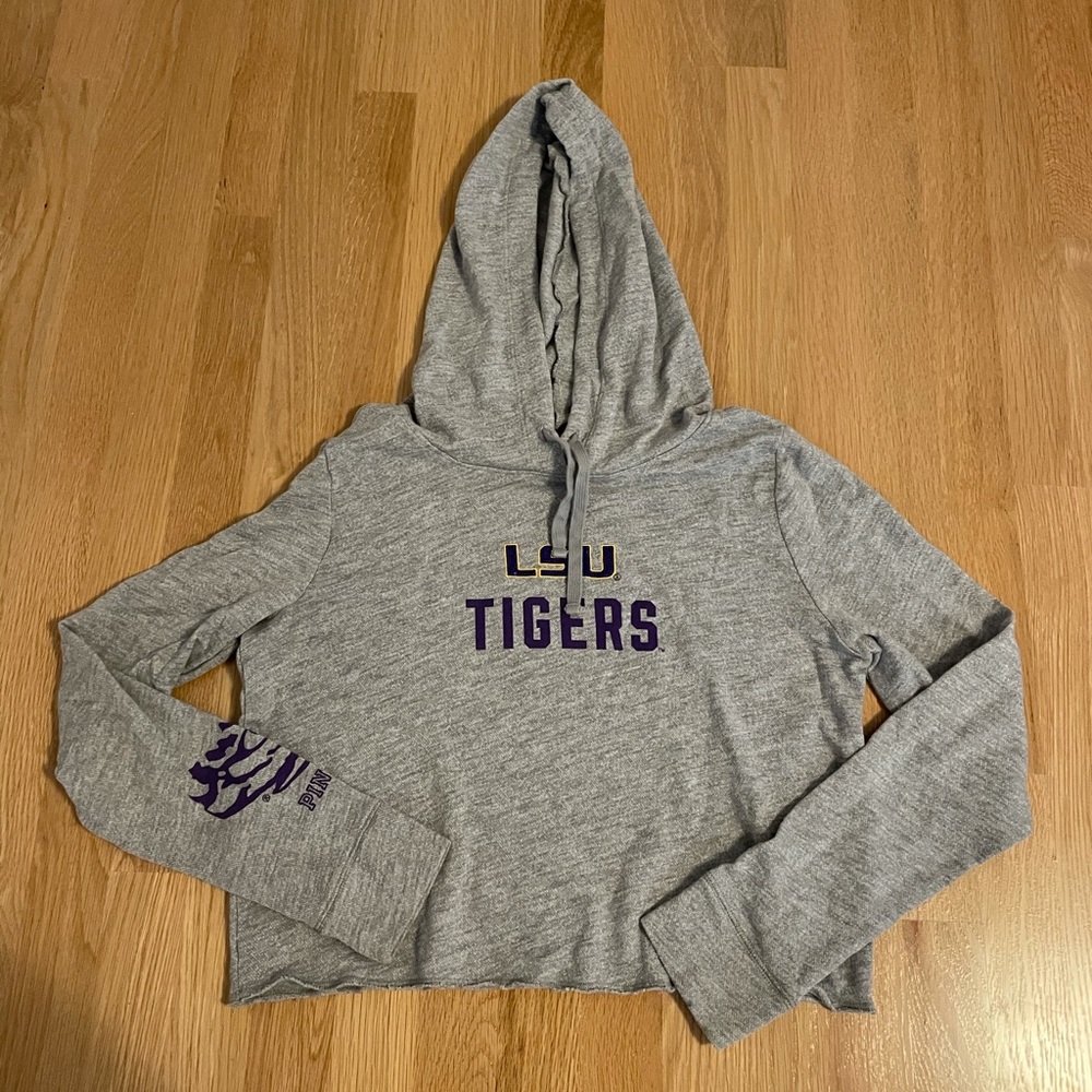 VS Pink LSU Cropped Hoodie